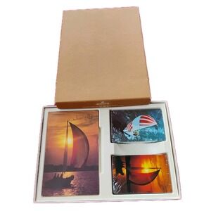 Vintage NIB Hallmark Sailboat Cards Bridge Set With 2 Card Decks & Score Pad